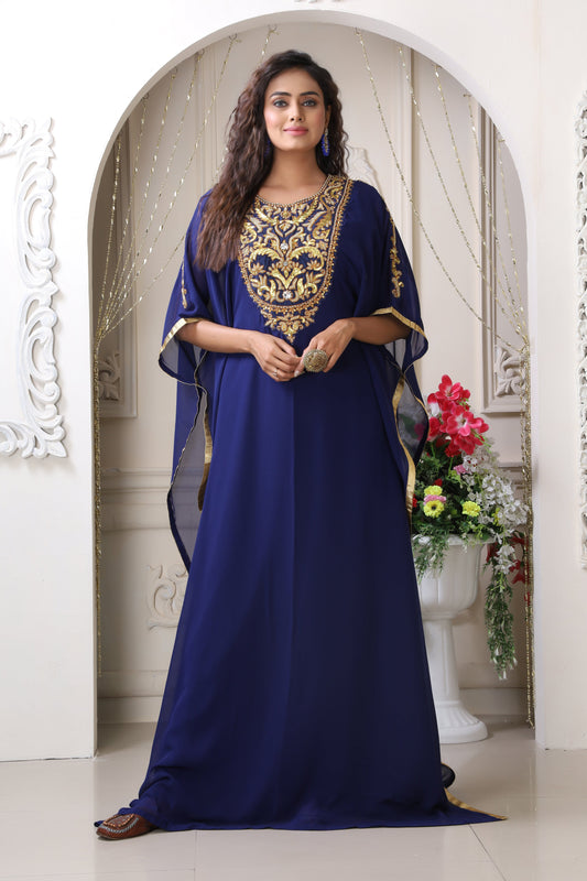 Dark Blue Takchita Kaftan For Women Dress