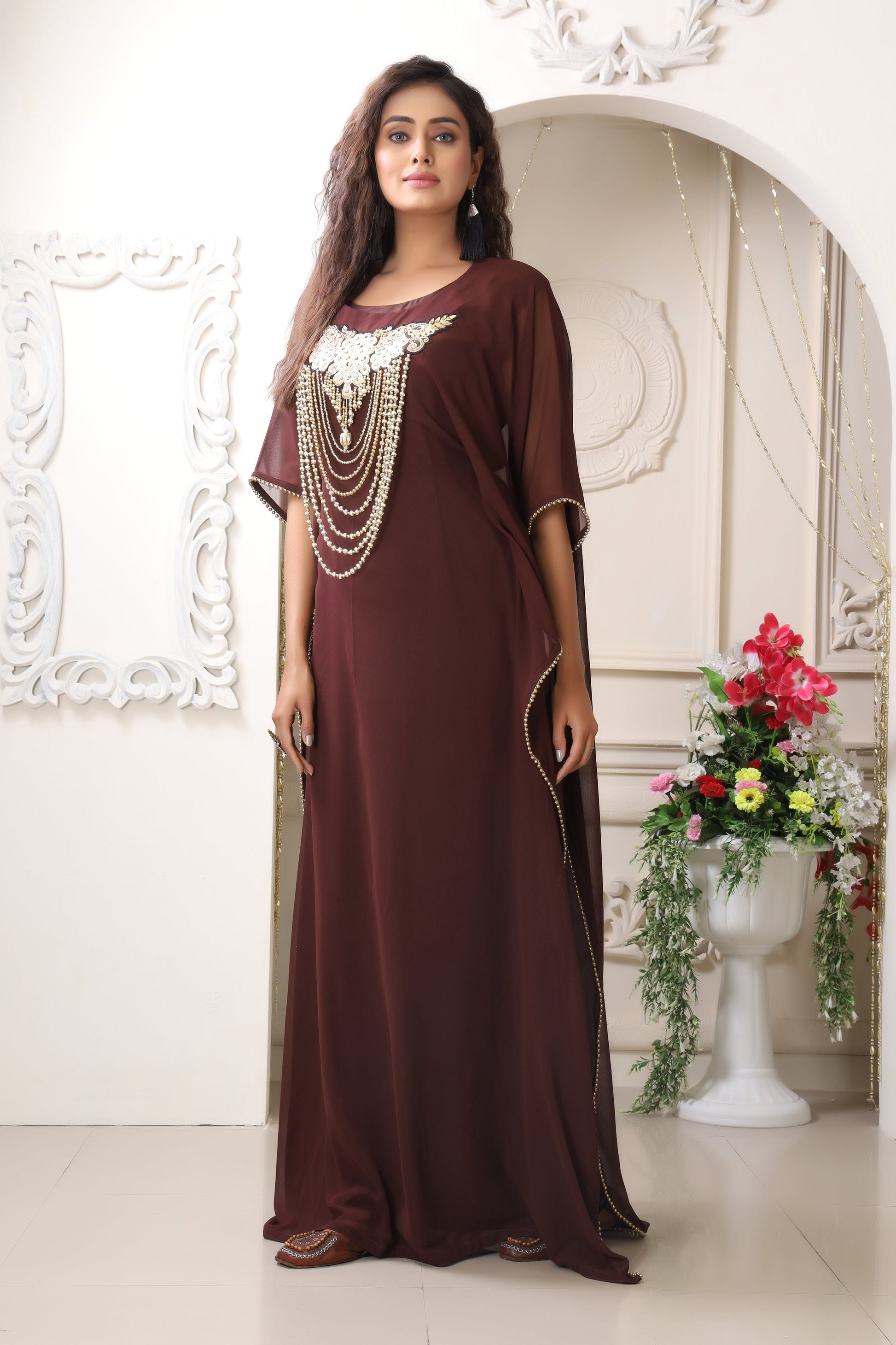 Brown Islamic Takchita Wedding Gown