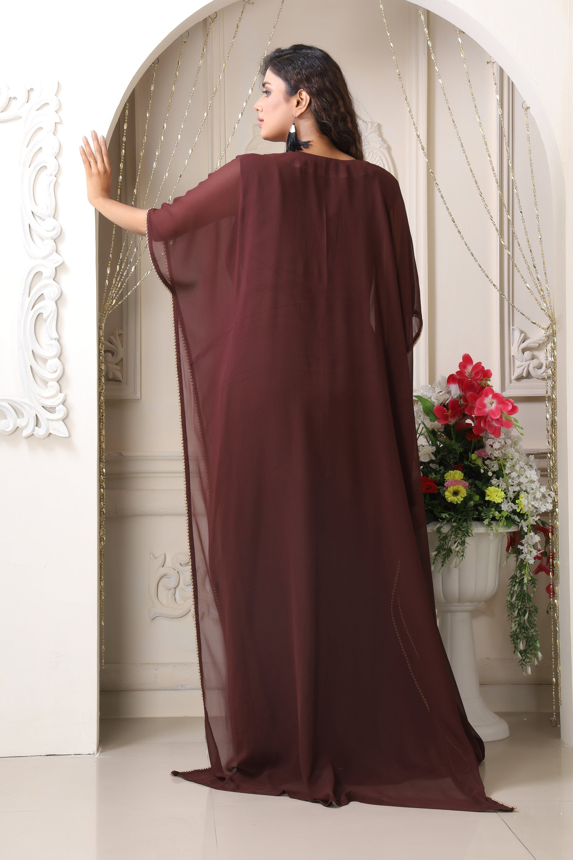 Brown Maxi Fancy Kaftan