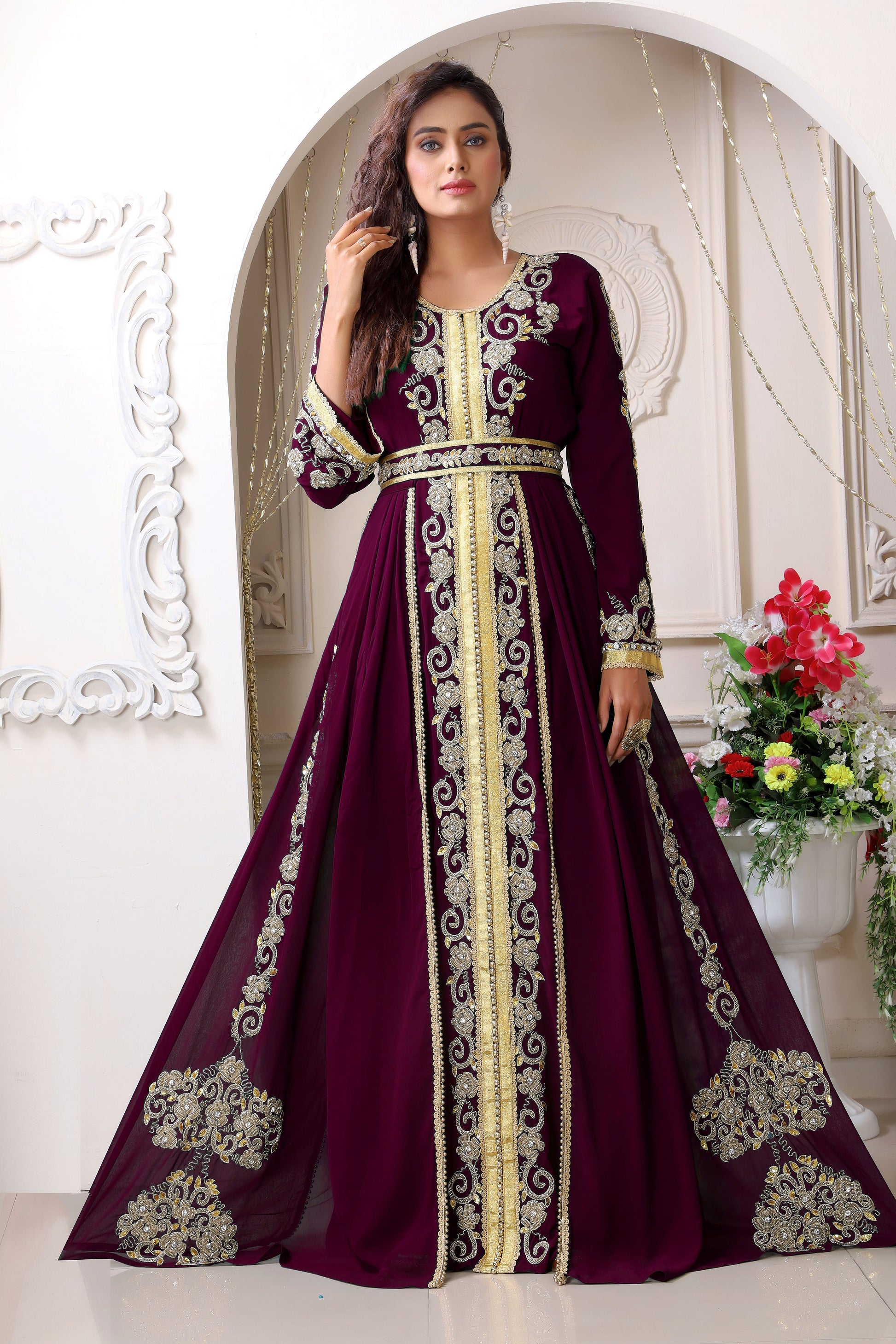 Violet Wedding Designer Kaftan