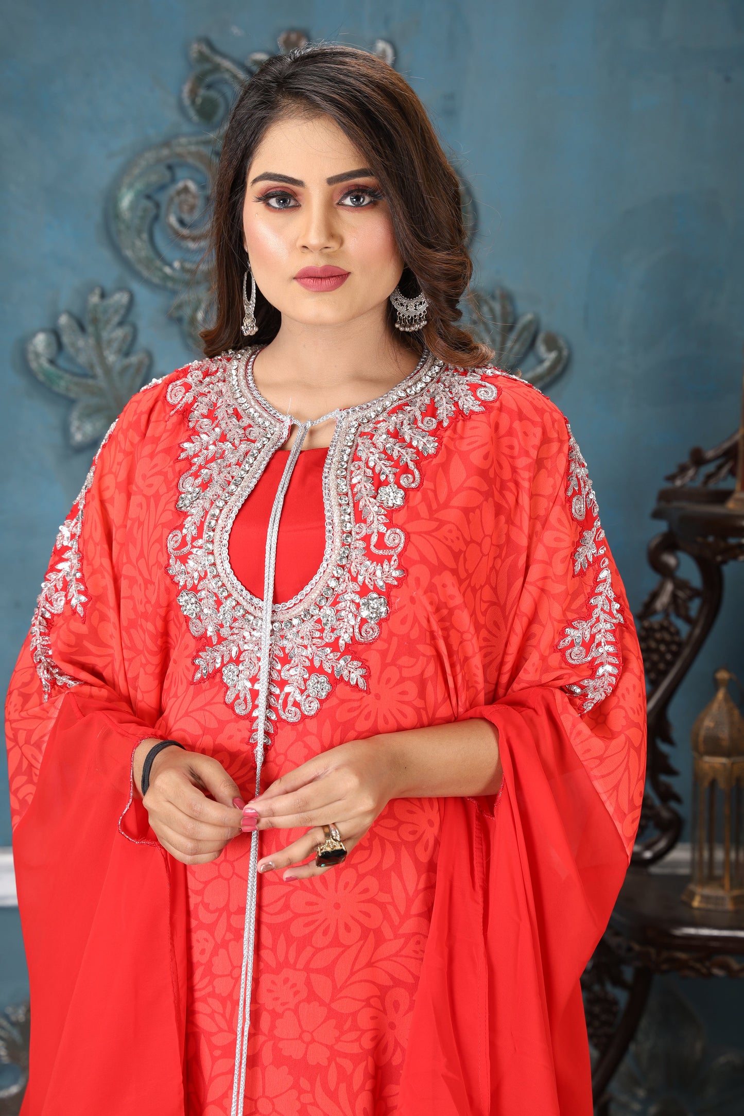 Red Designer kaftan