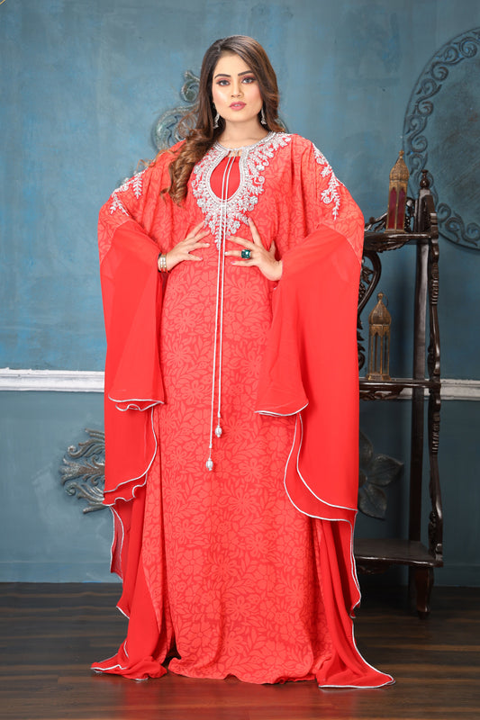 Red Designer Islamic Caftan