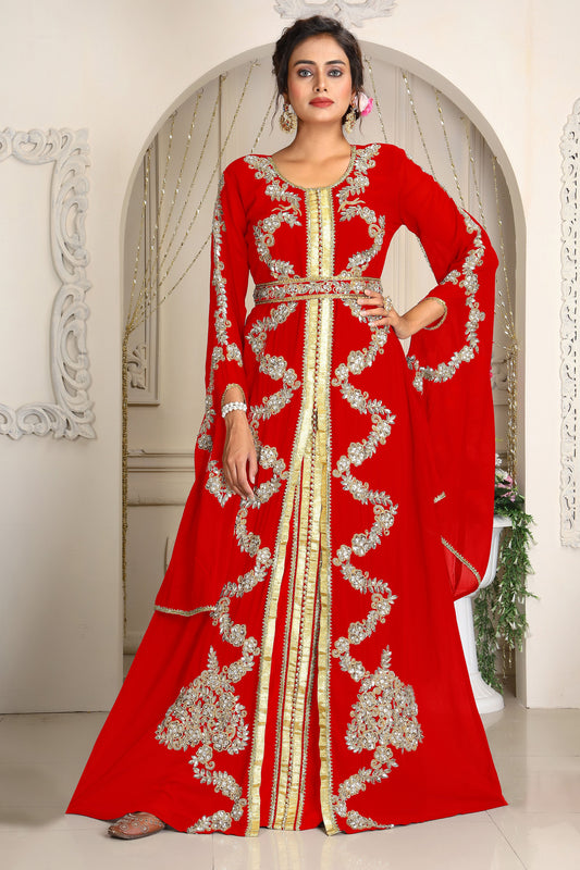 Red Designer Kaftan