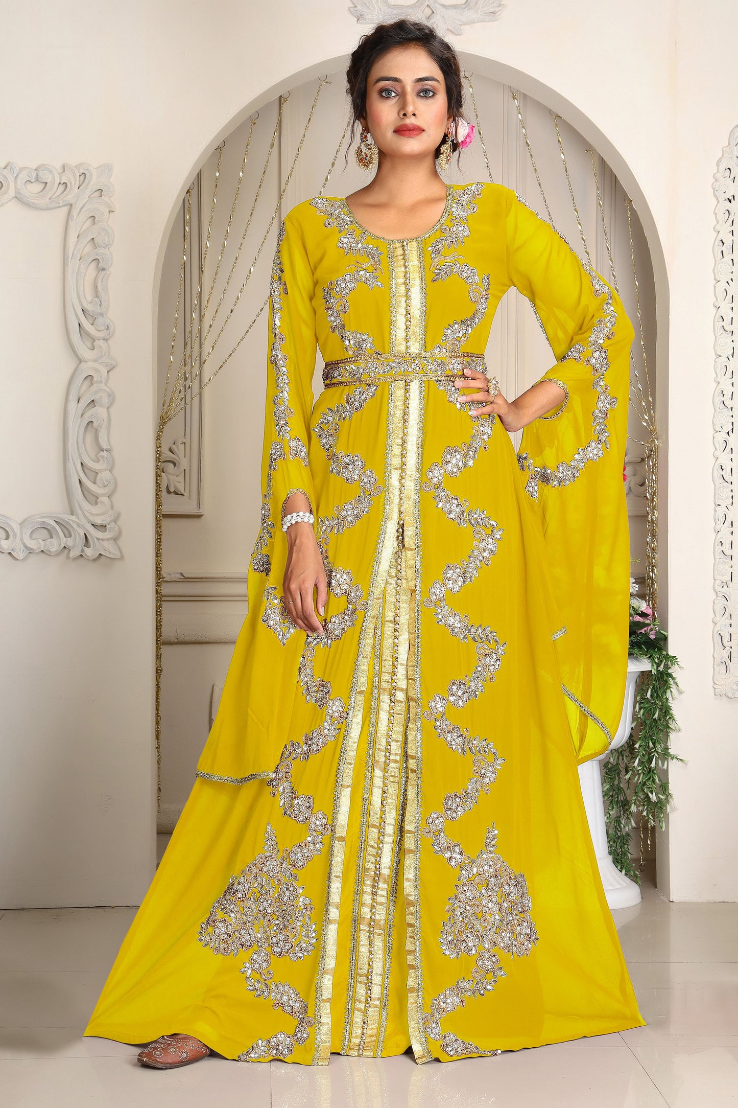 Yellow Designer Kaftan