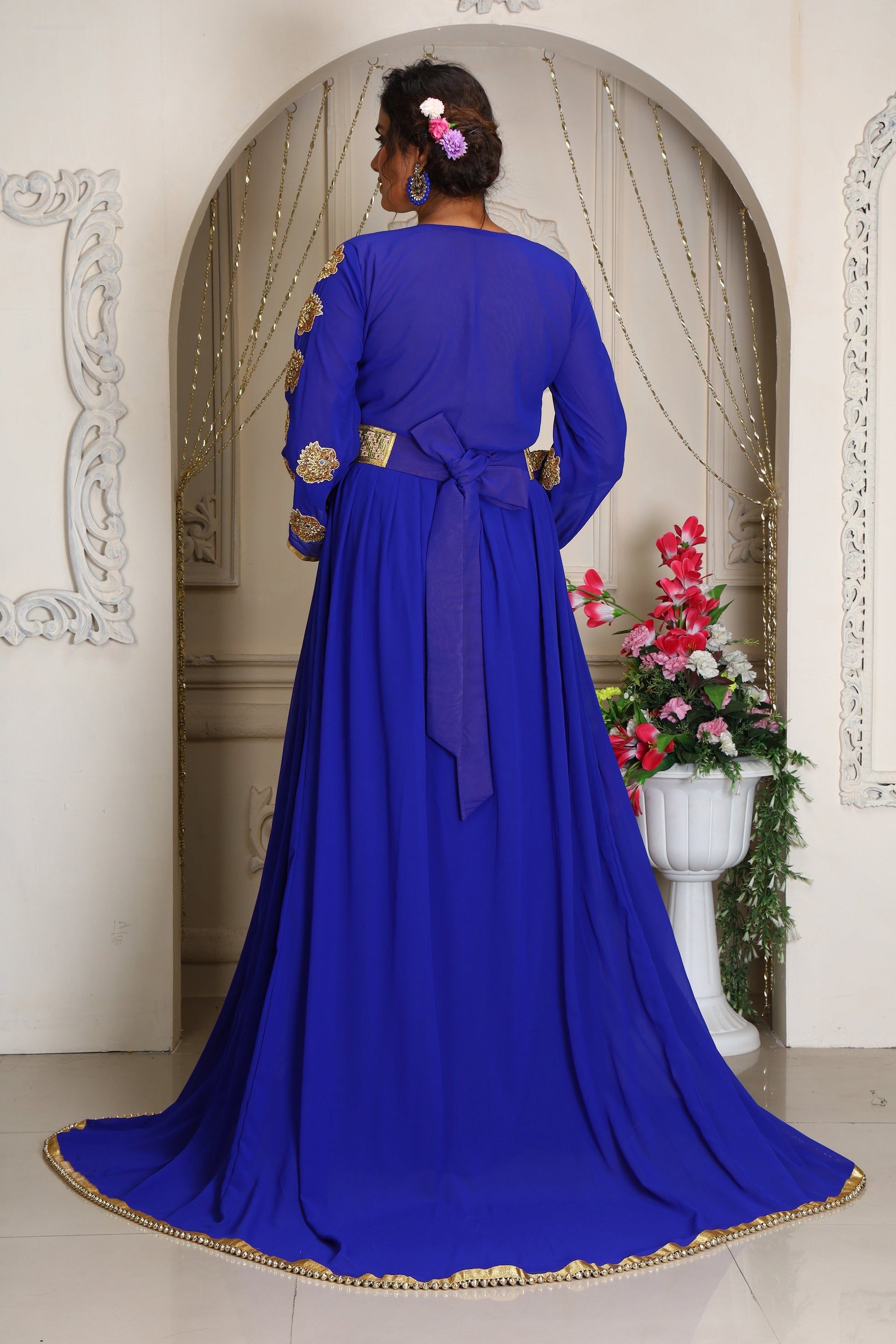 Royal Blue Embroidery Kaftan