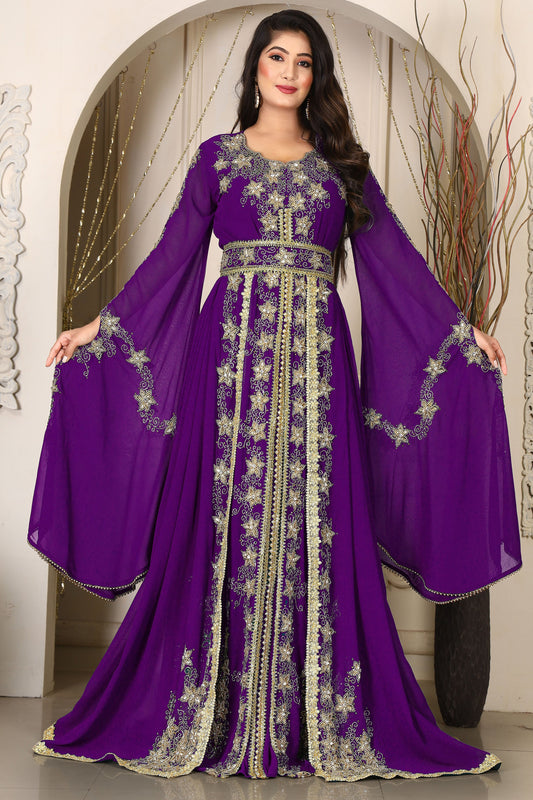 Purple Islamic Wedding Kaftan