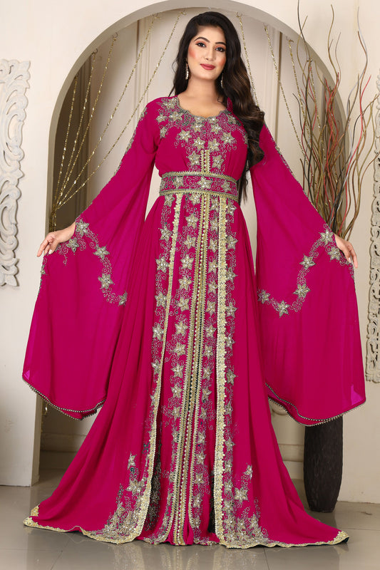 Pink Islamic Wedding Kaftan