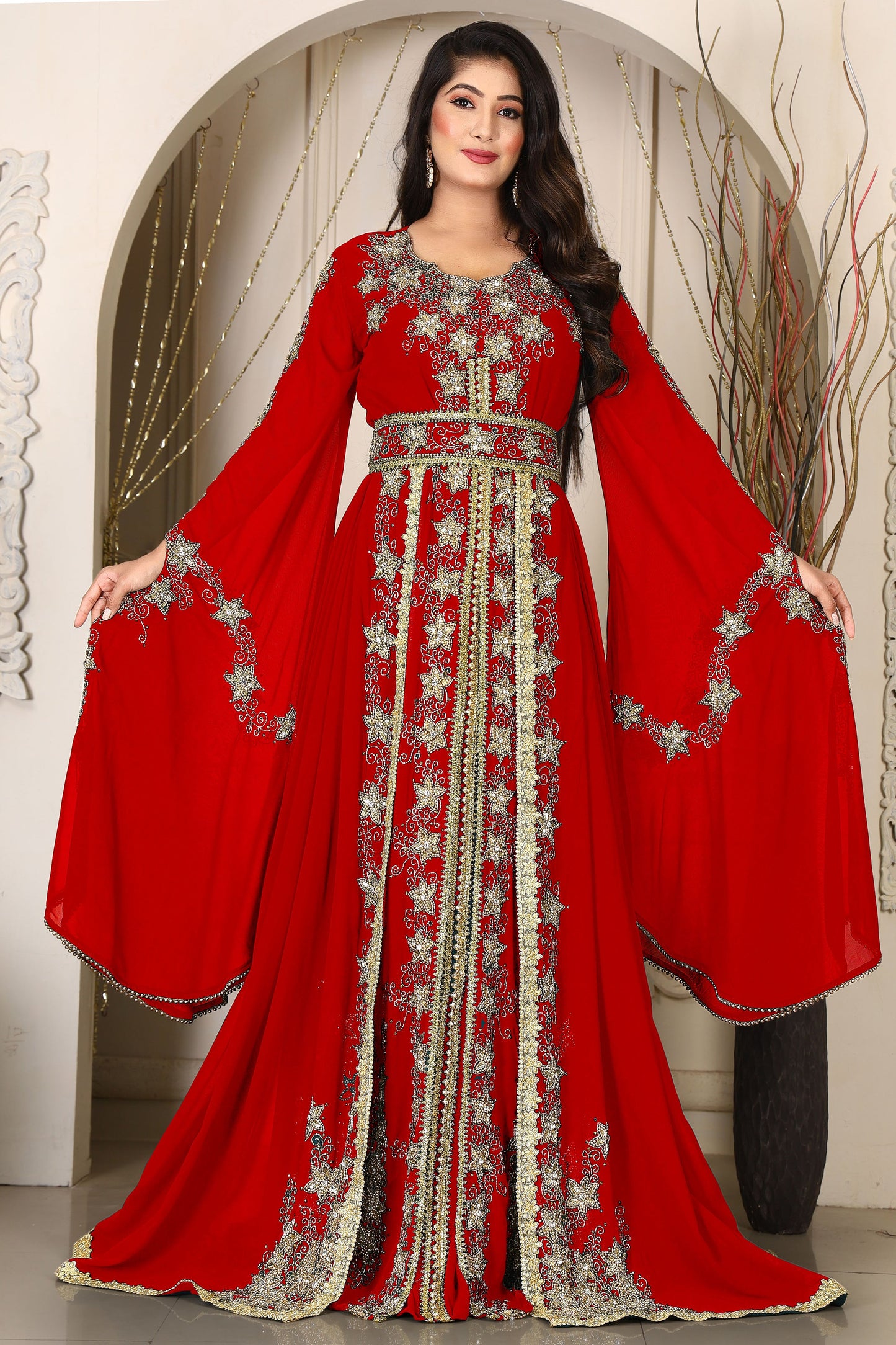 Red Islamic Wedding Kaftan