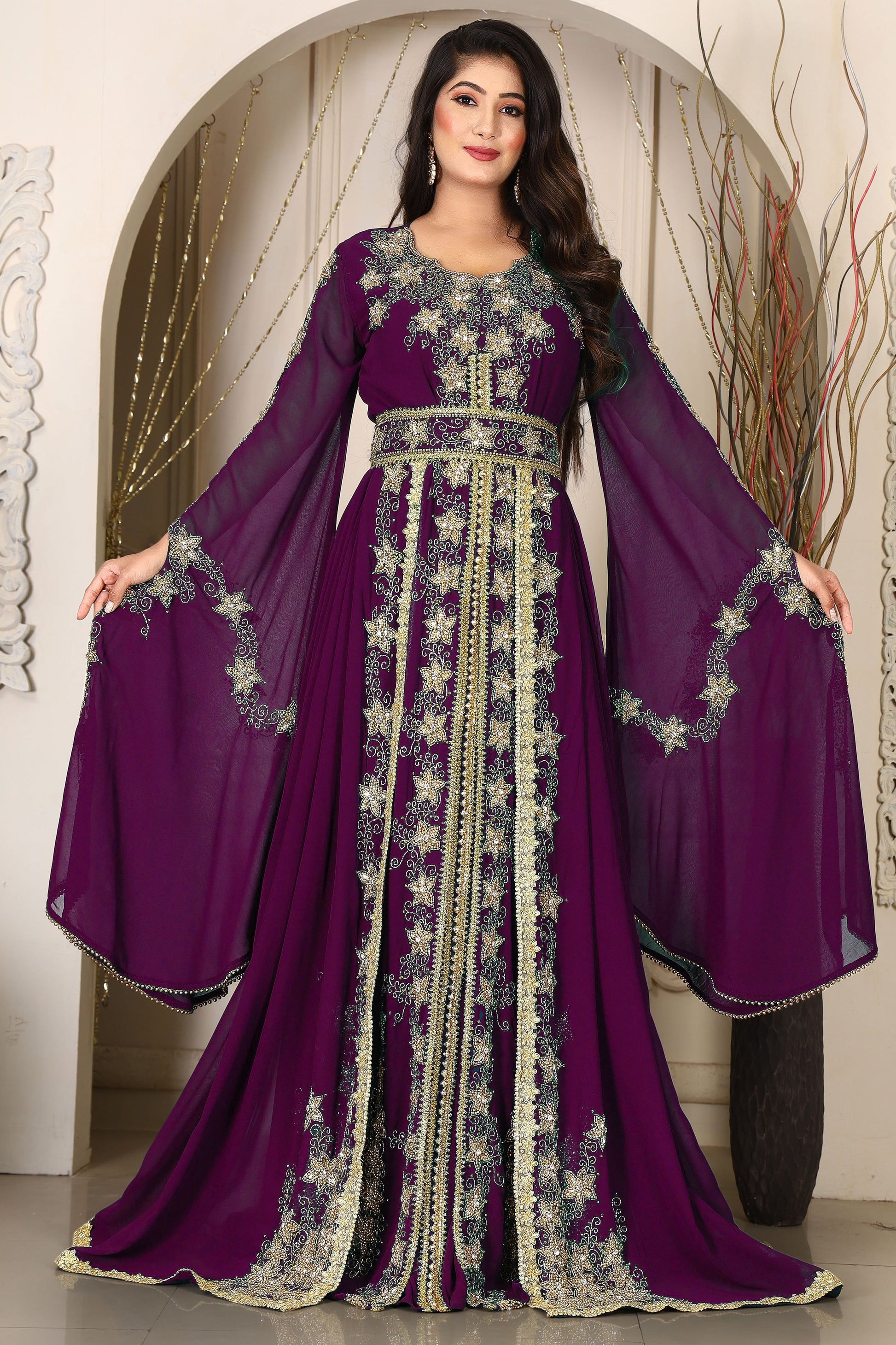 Violet Islamic Wedding Kaftan