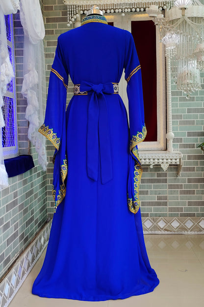 Royal Blue Moroccan Georgette Kaftan