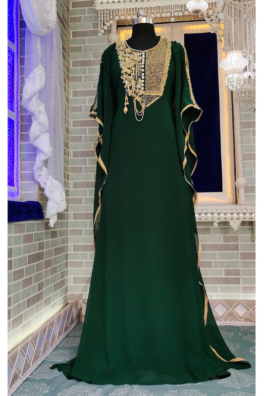 Dark Green Designer Islamic Kaftan