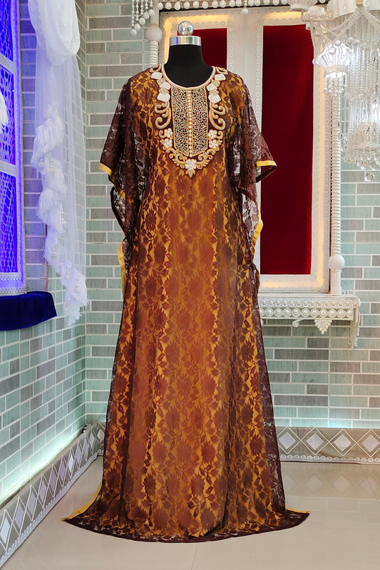 SALE!! Brown Designer Islamic Takchita Kaftan For Womens