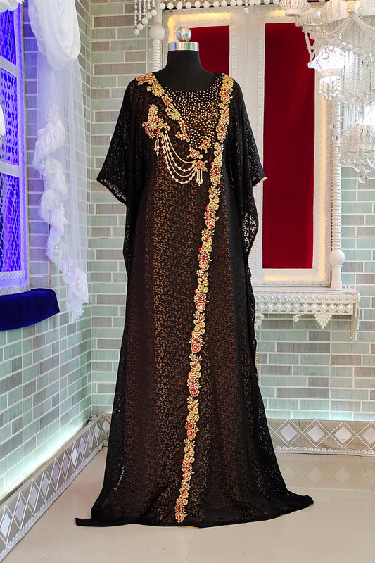 Black Designer Islamic Kaftan