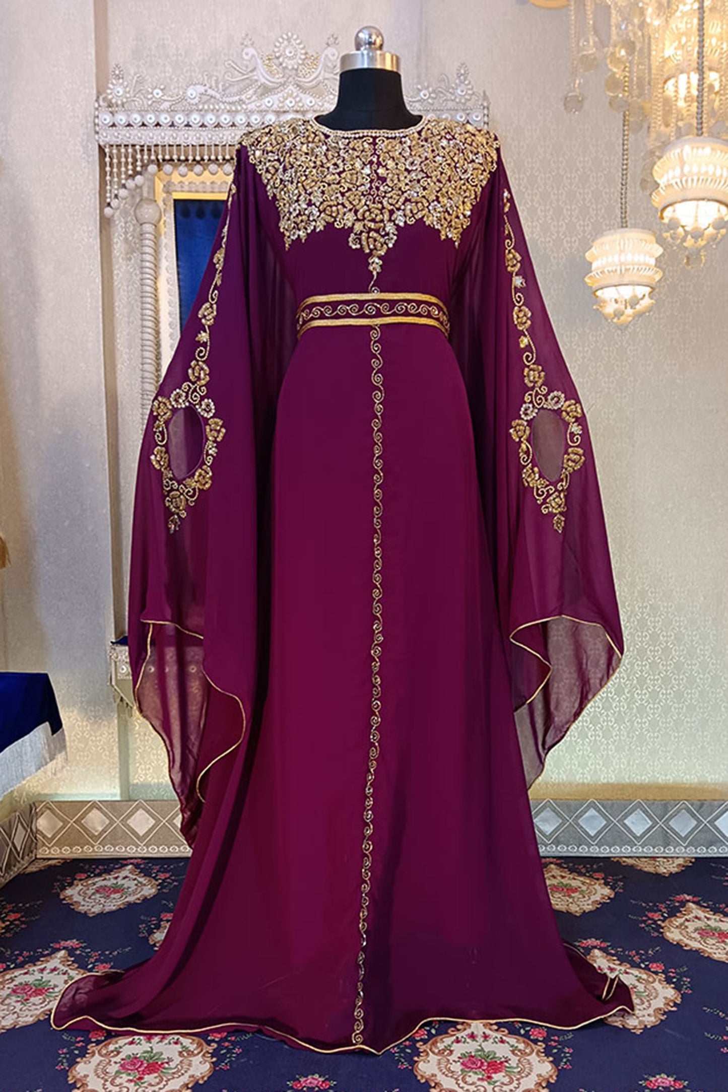 Dark Violet Designer Kaftan