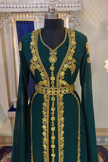 Bottle Green Moroccan Caftan