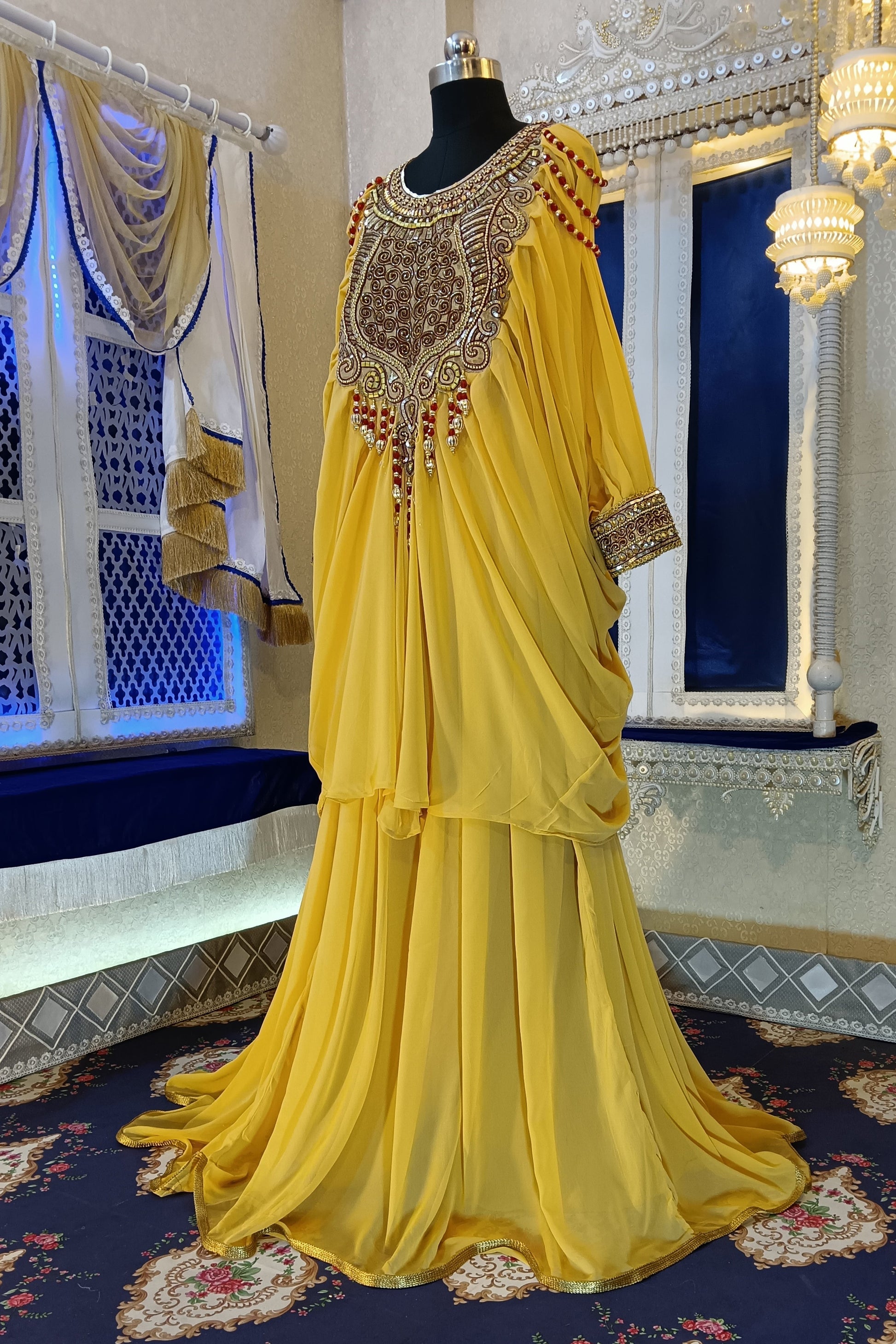 Golden Yellow Islamic Moroccan Caftan