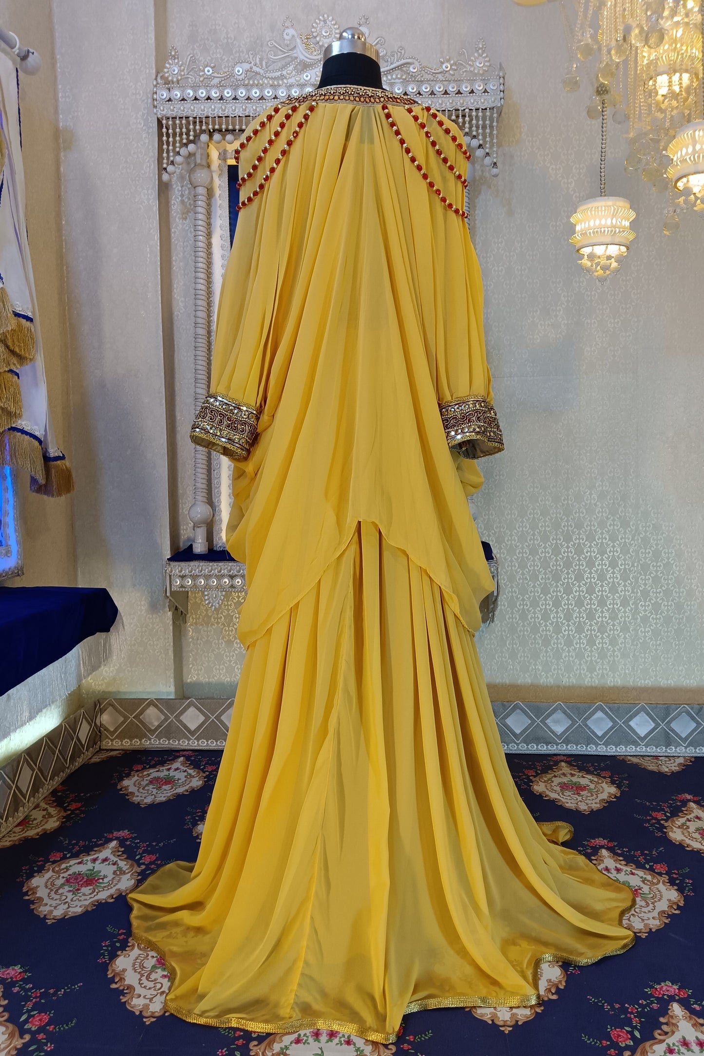 Golden Yellow Designer Islamic Wedding Kaftan