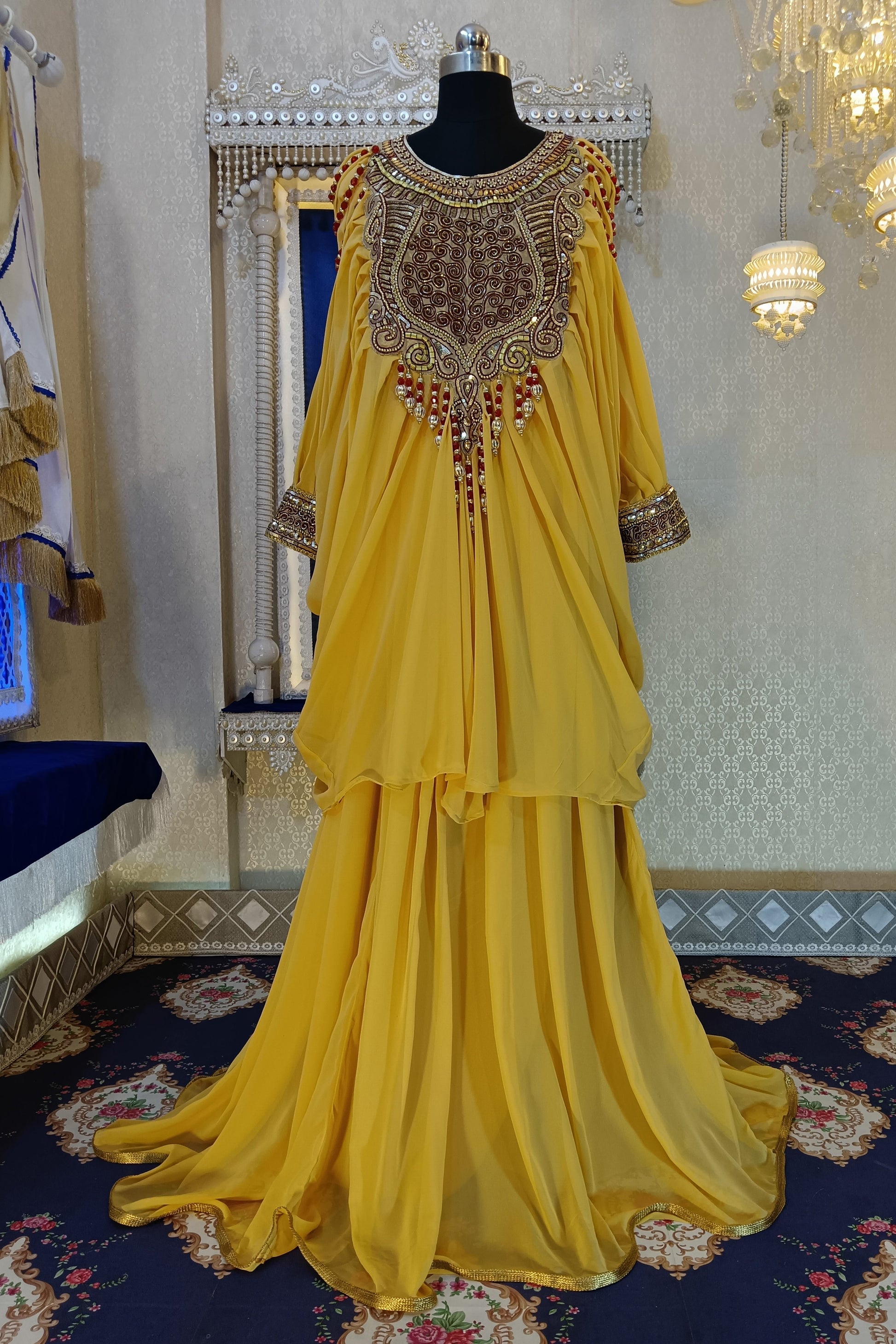 Golden Yellow Designer Kaftan