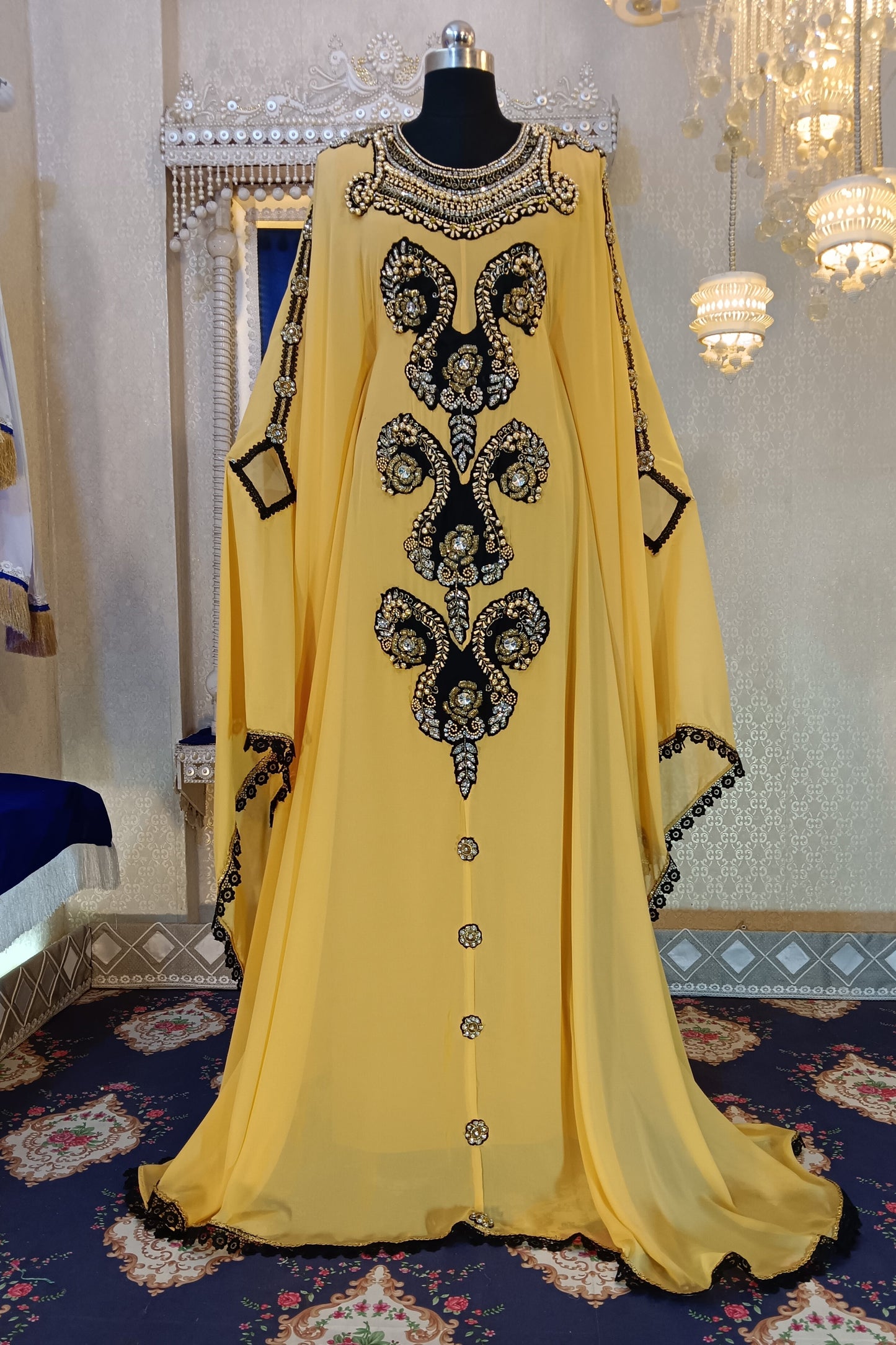 Golden Yellow Designer Kaftan