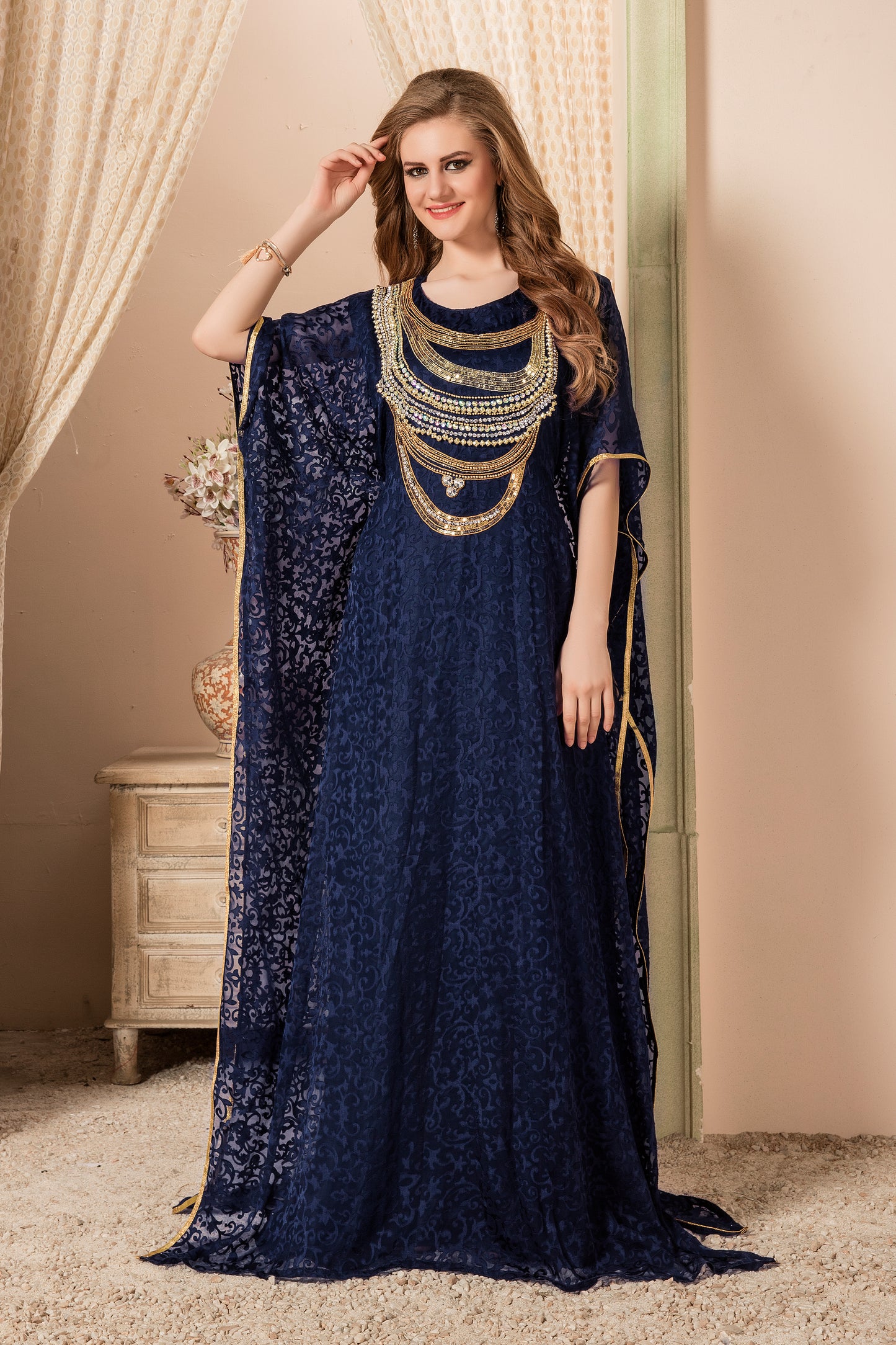 Blue Color Kaftan Designer