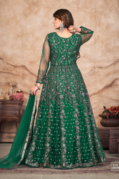 Green Designer Embroidery Salwar Suit