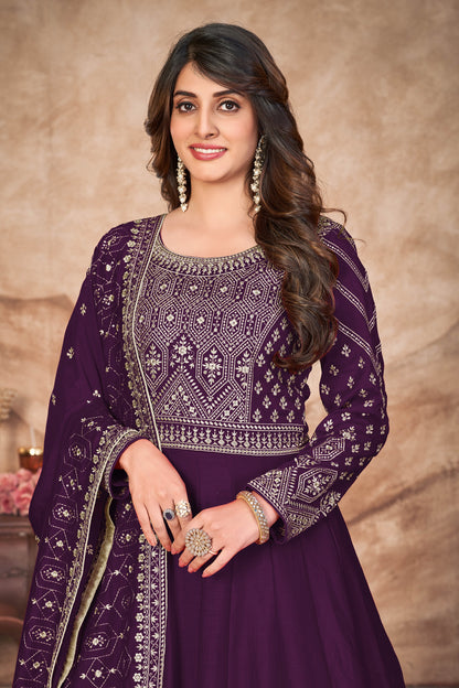 Purple Designer Anarkali Suit