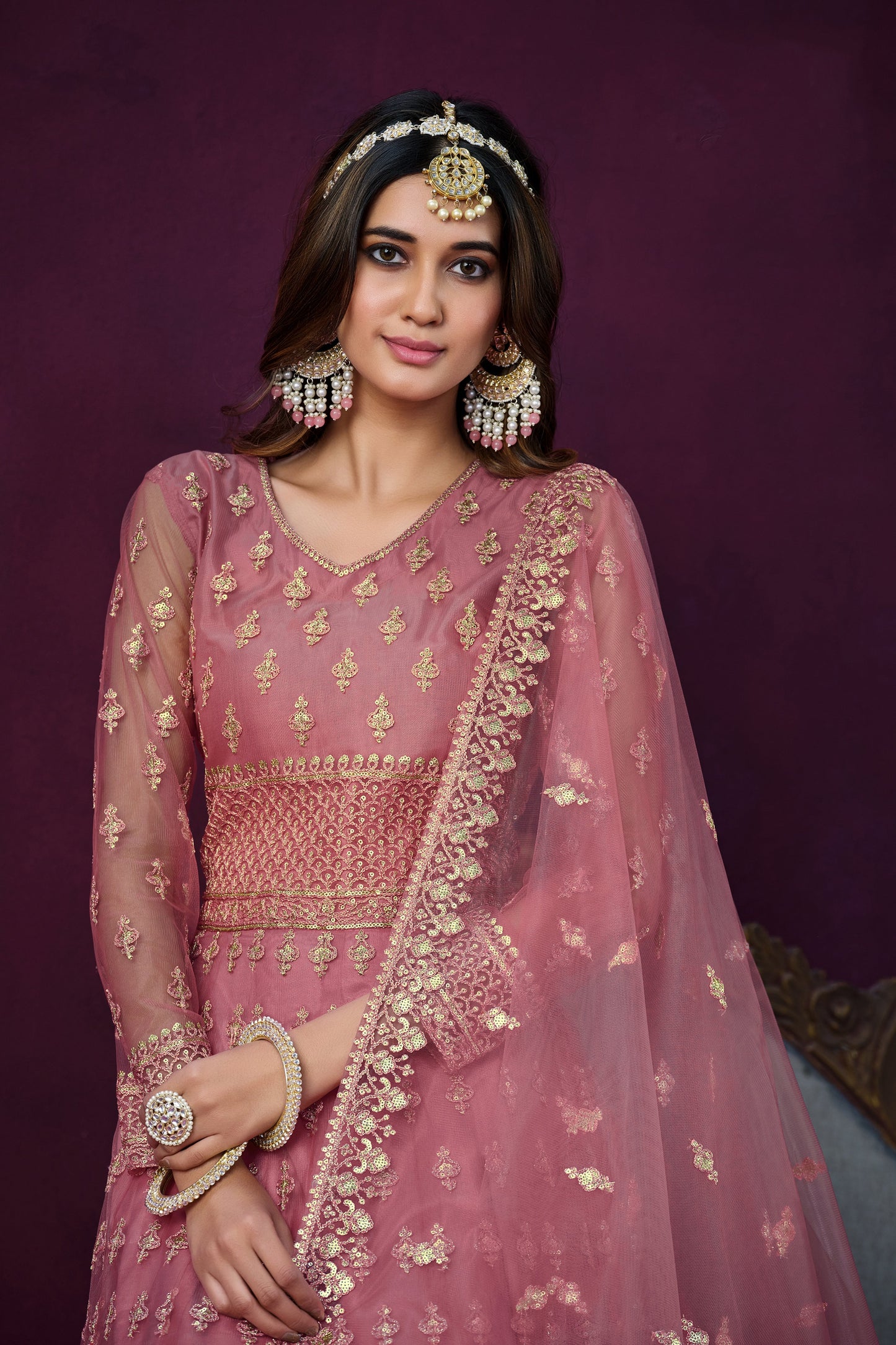 Pink Designer Embroidery Salwar Kameez Suit