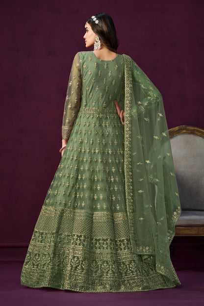 Green Designer Embroidery Salwar Kameez Suit