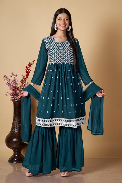 Rama Party Wear Sharara Suit