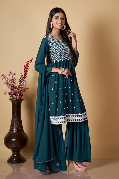 Rama Party Wear Sharara Suit