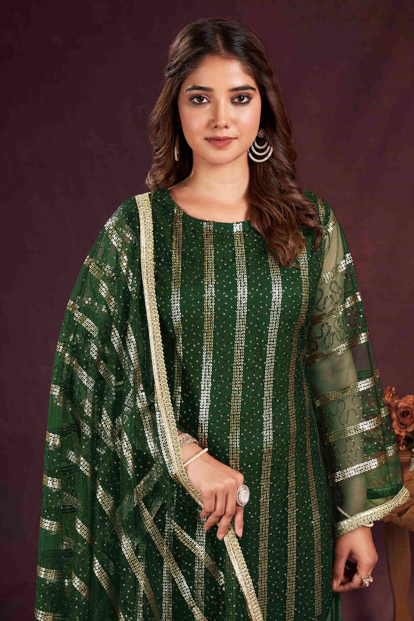 Green Georgette Designer Salwar Suit