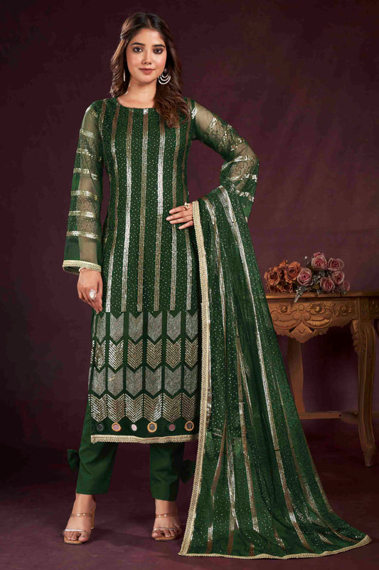 Green Georgette Designer Salwar Suit