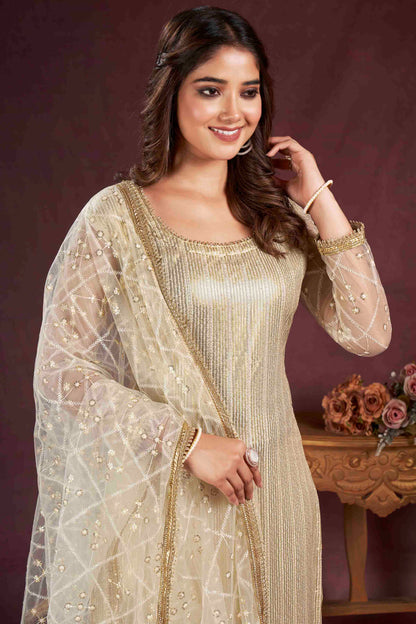 White Georgette Designer Salwar Suit