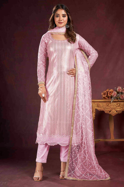 Pink Georgette Designer Salwar Suit