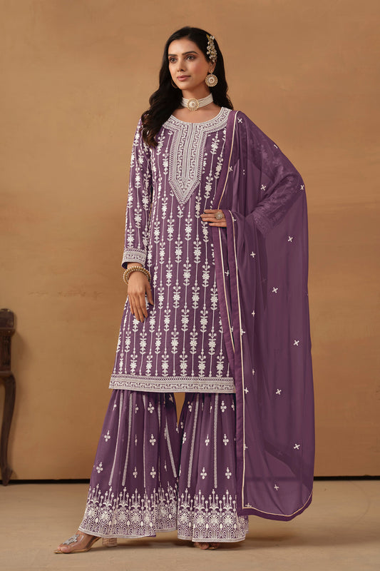 Purple Designer Wear Salwar Suit