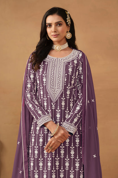 Purple Designer Wear Salwar Suit