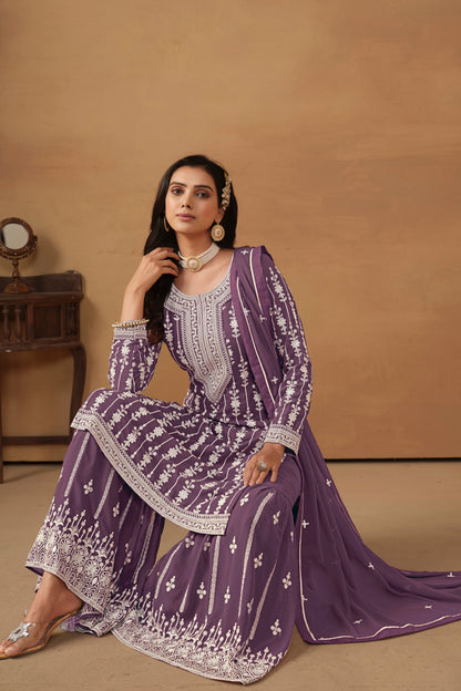 Purple Designer Wear Salwar Suit