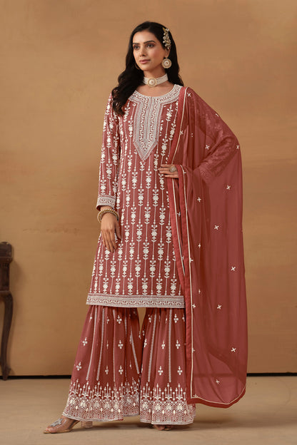 Brown Designer Wear Salwar Suit