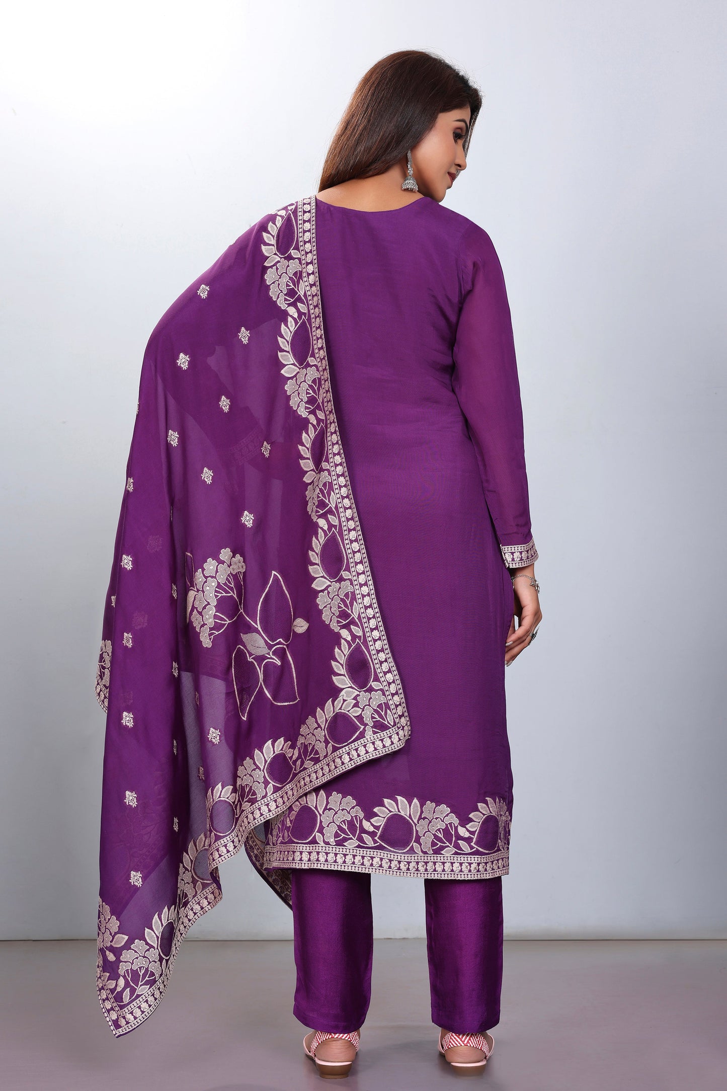 Purple Partywear Salwar Suit