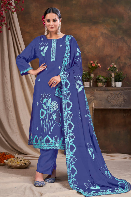 Blue Partywear Salwar Suit