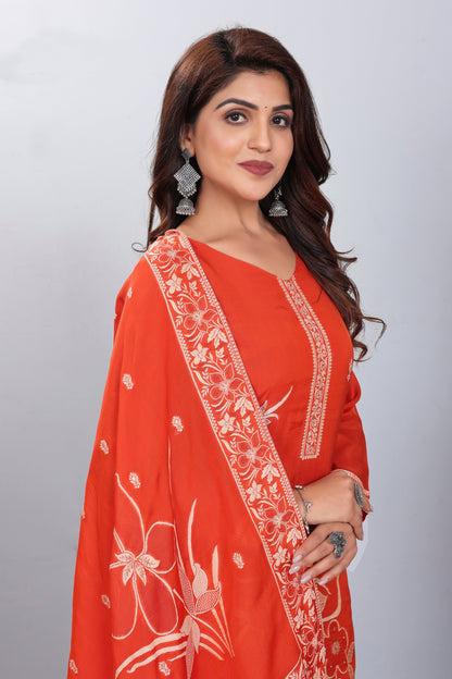 Orange Partywear Salwar Suit