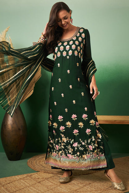 Green Georgette Salwar Kameez