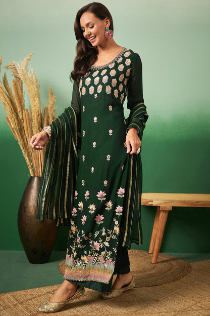 Green Georgette Salwar Kameez