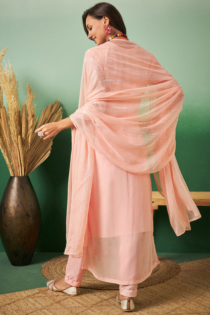 Peach Georgette Salwar Kameez