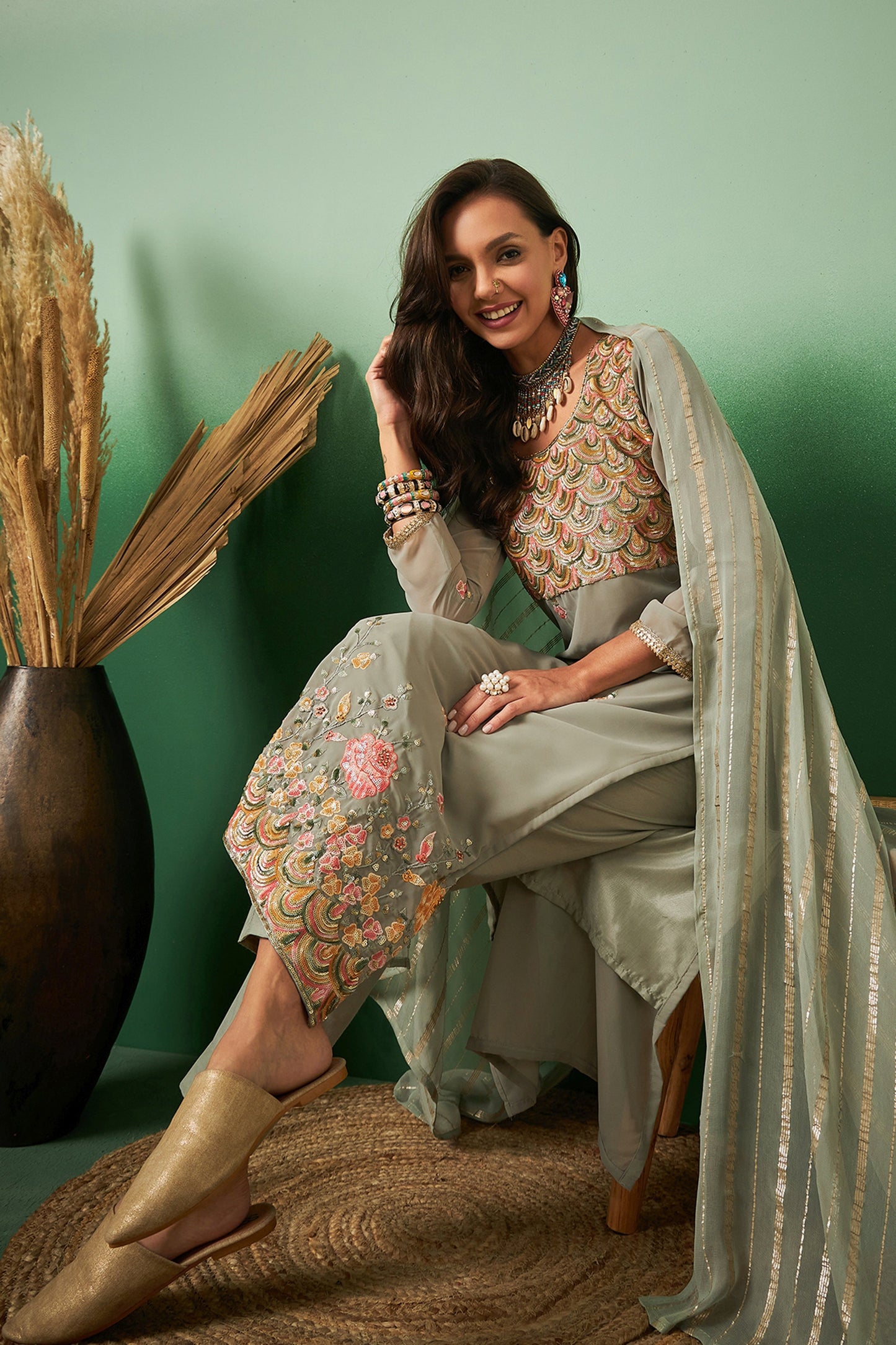 Light Green Georgette Salwar Kameez