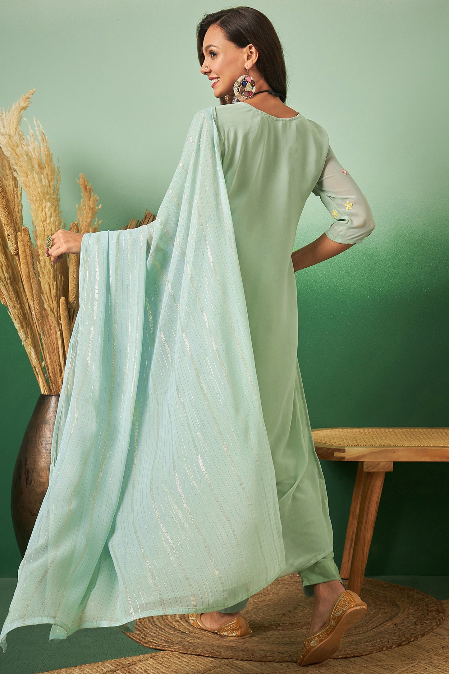 Aqua Blue Georgette Salwar Kameez