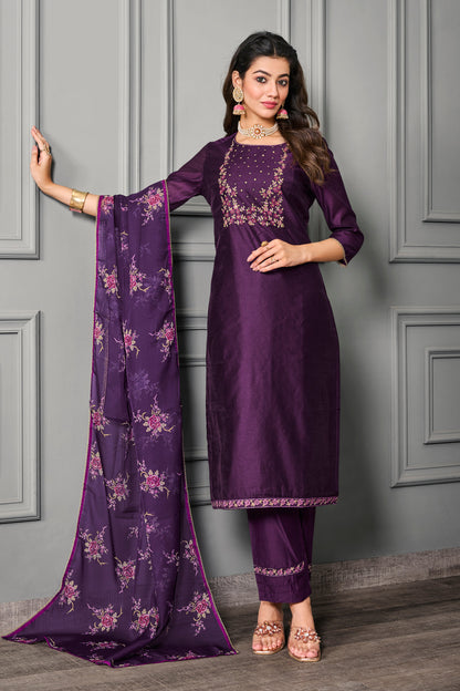 Purple Party Wear Salwar Suit