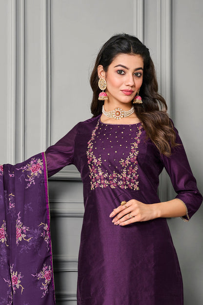 Purple Party Wear Salwar Suit