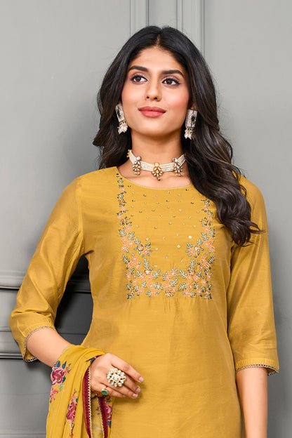 Yellow Party Wear Salwar Suit