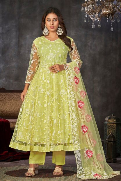 Light Yellow Designer Anarkali Suits